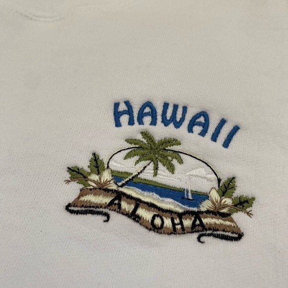 Vintage embroidered Hawaii crewneck size small, white sweatshirt - Picture 4 of 8